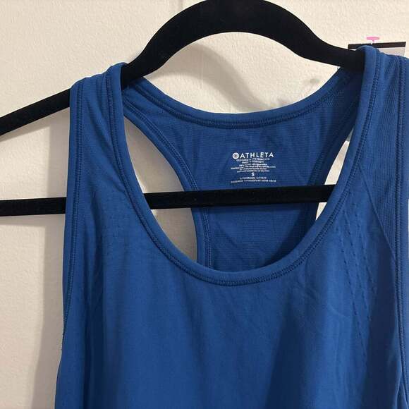 Athleta Speedlight Seamless Tank Top Blue Racerback - Picture 2 of 2